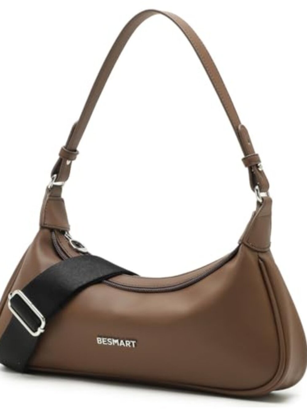 BESMART Nylon Crossbody Crescent Bag Lightweight Top Handle Purse Removable